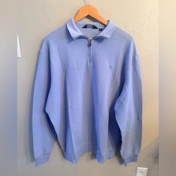 NWOT Ralph Lauren Polo Golf Quarter Zip 100% Pima Cotton XL Blue
